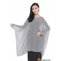 Houndstooth Chiffon Kaftan Top