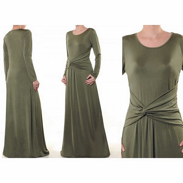 Side Twist Knot Maxi Dress