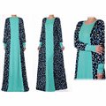 Patchwork Printed/Plain Abaya Maxi Dress