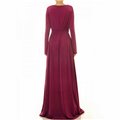 Round Neck W Lace Trim Accent Plus Maxi Dress