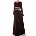 Round Neck W Lace Trim Accent Plus Maxi Dress