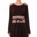 Round Neck W Lace Trim Accent Plus Maxi Dress