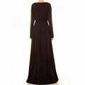 Round Neck W Lace Trim Accent Plus Maxi Dress