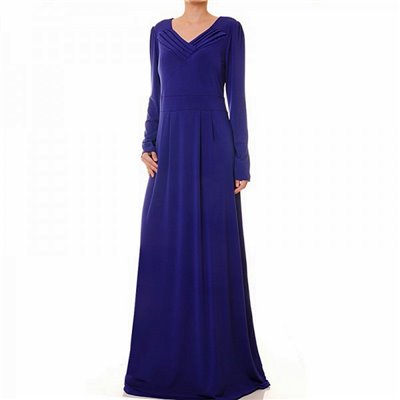 Pleated V Neckline Maxi Dress