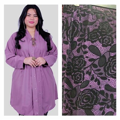 Kebarung With Lace Skirt - Purple